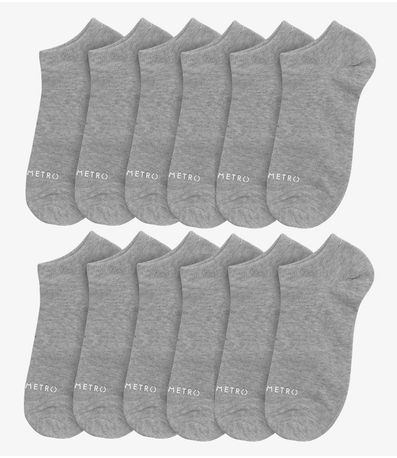Kit 12 Pares De Meia Soquete Adulta Diametro Cinza