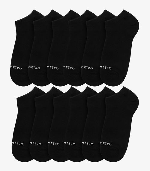 Kit 12 Pares De Meia Soquete Adulta Diametro Preto