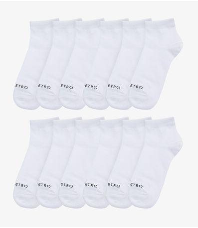 Kit 12 Pares De Meia Cano Curto Adulta Diametro Branco