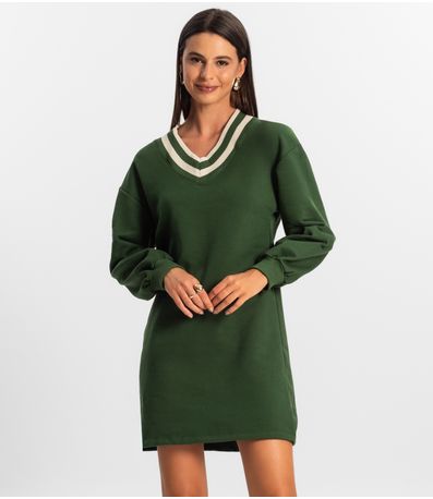 Vestido Feminino Moletom Rovitex Verde