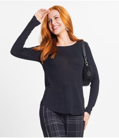 Blusa Feminina Manga Longa Rovitex Preto
