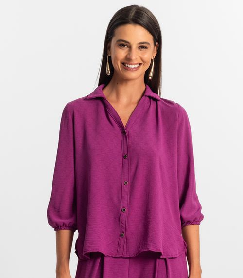 Camisa 3/4 Feminina Rovitex Roxo