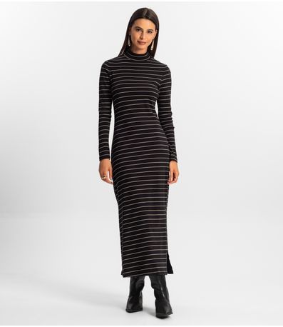 Vestido Midi Feminino Rovitex Preto