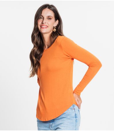 Blusa Feminina Manga Longa Rovitex Laranja