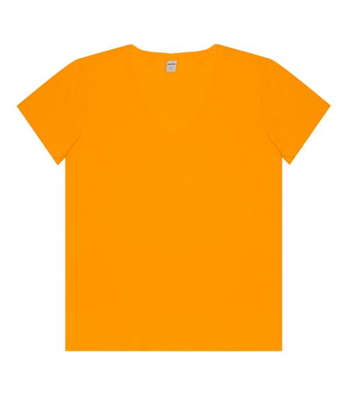 Blusa Feminina Manga Curta Decote V Rovitex Amarelo