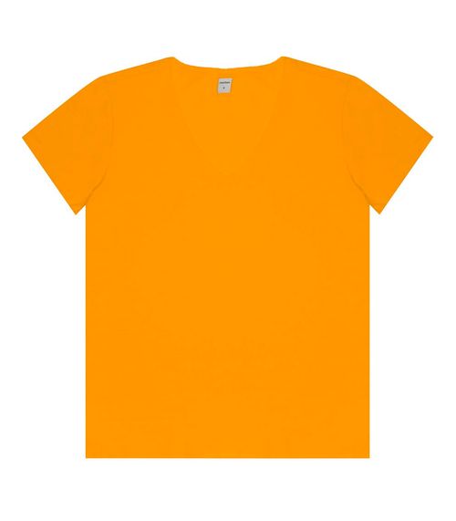 Blusa Feminina Manga Curta Decote V Rovitex Amarelo