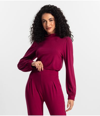 Blusa Manga Longa Feminina Rovitex Vermelho