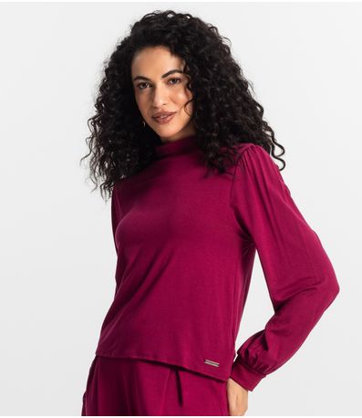 Blusa Manga Longa Feminina Rovitex Vermelho