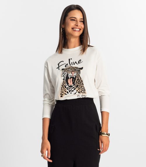 Blusa Manga Longa Feminina Rovitex Bege