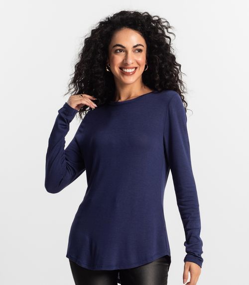 Blusa Feminina Manga Longa Rovitex Azul