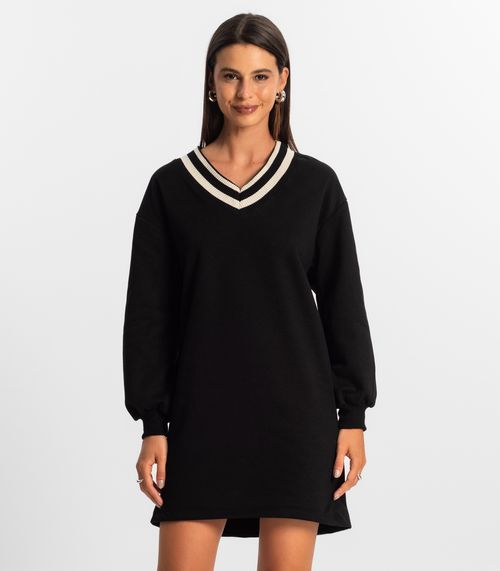 Vestido Feminino Moletom Rovitex Preto