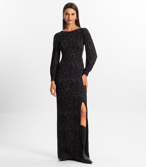 Vestido Longo Feminino Rovitex Preto