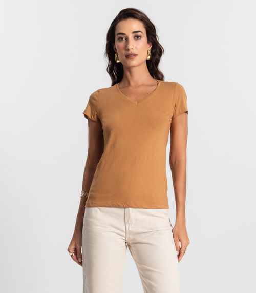 Blusa Feminina Meia Malha 30 Básica KO Marrom
