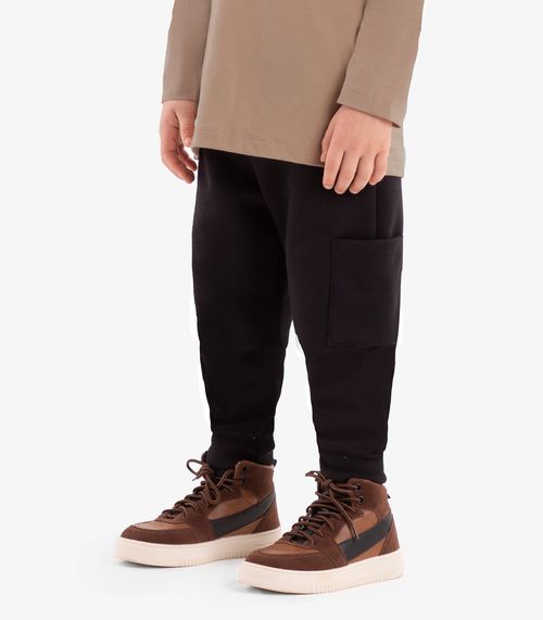 Calça Infantil Em Moletom Rovi Kids Preto