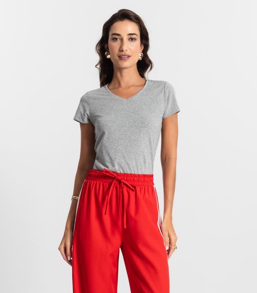 Blusa Feminina Meia Malha 30 Básica KO Cinza