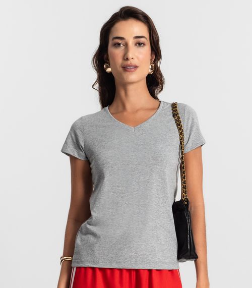 Blusa Feminina Meia Malha 30 Básica KO Cinza