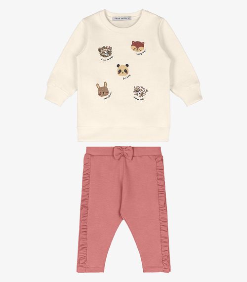 Conjunto Blusão Com Legging Trick Nick Bege