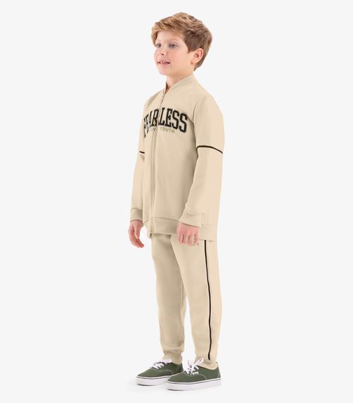 Conjunto Infantil Jaqueta Com Calça Rovi Kids Bege
