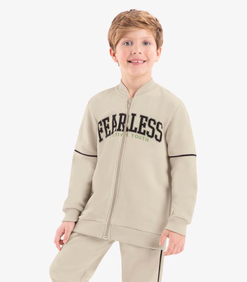Conjunto Infantil Jaqueta Com Calça Rovi Kids Bege