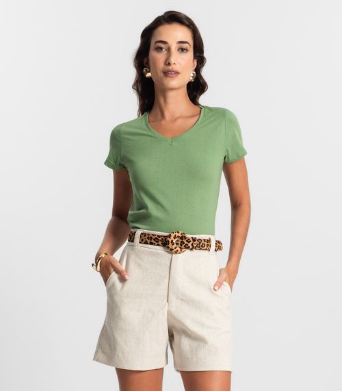 Blusa Feminina Meia Malha 30 Básica KO Verde
