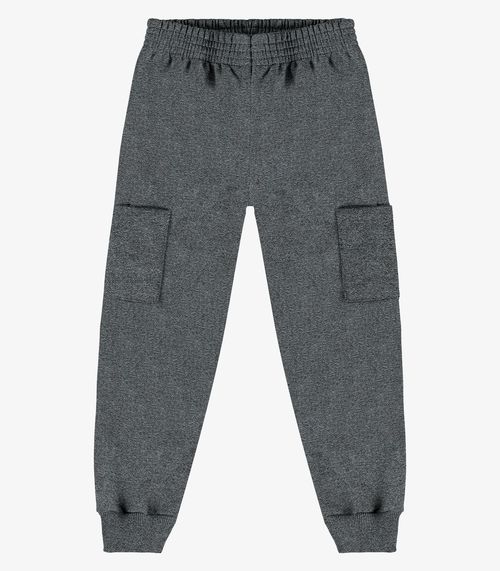 Calça Infantil Em Moletom Rovi Kids Cinza