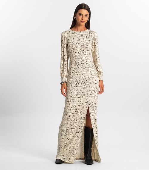 Vestido Longo Feminino Rovitex Bege