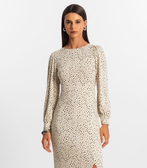 Vestido Longo Feminino Rovitex Bege