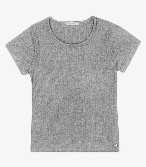 Blusa Infantil Feminina Canelada Trick Nick Cinza