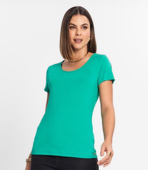 Blusa Feminina Viscotorcion Básica Rovitex Verde