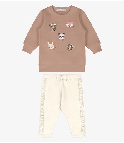 Conjunto Blusão Com Legging Trick Nick Marrom