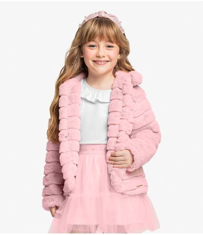 Casaco de Pelo Stripe Trick Nick Rosa