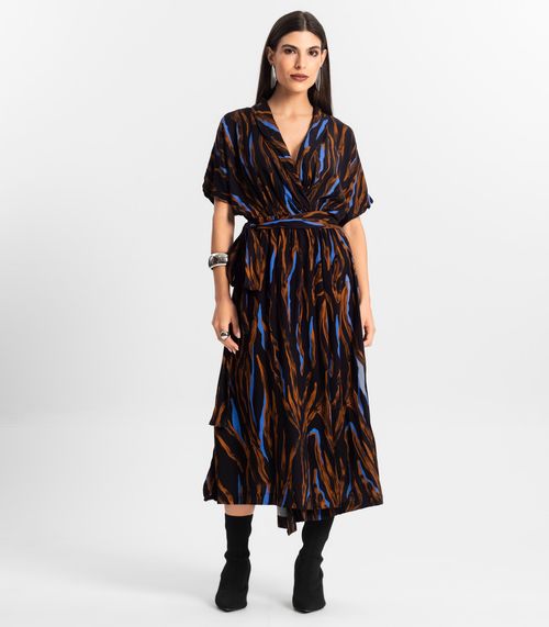 Vestido Feminino Midi de Viscose Endless Preto