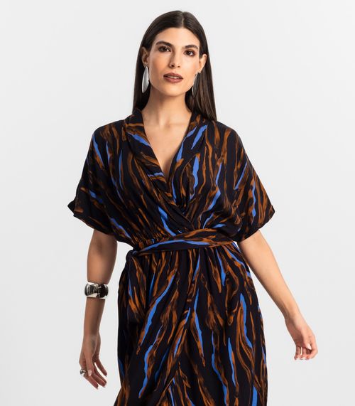 Vestido Feminino Midi de Viscose Endless Preto
