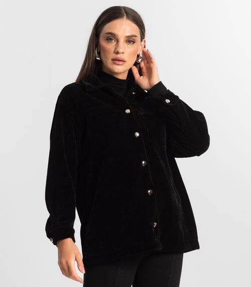 Casaco Feminino Veludo Cotelê Endless Preto