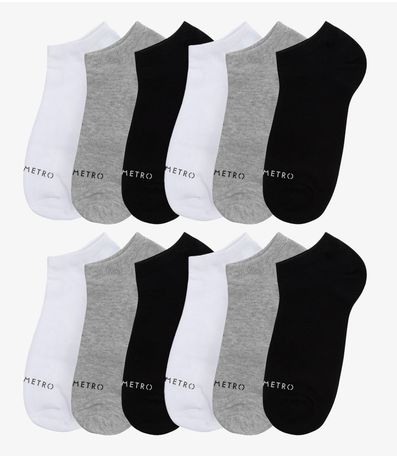 Kit 12 Pares De Meia Soquete Adulta Diametro Sortido