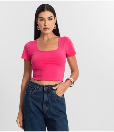 Blusa Cropped Feminina Rovitex Rosa