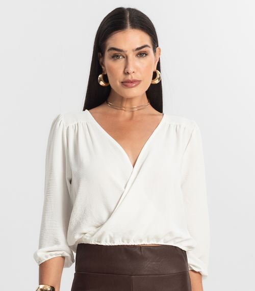 Blusa Feminina Manga 3/4 Rovitex Bege