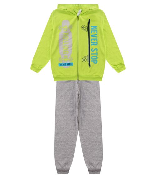 Conjunto De Moletom Masculino Com Capuz Kappes Verde