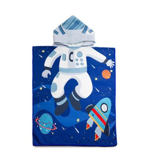 Poncho Infantil Atoalhado Camesa Azul