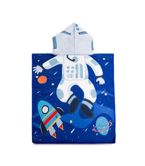 Poncho Infantil Atoalhado Camesa Azul