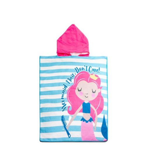 Poncho Infantil Atoalhado Camesa Azul