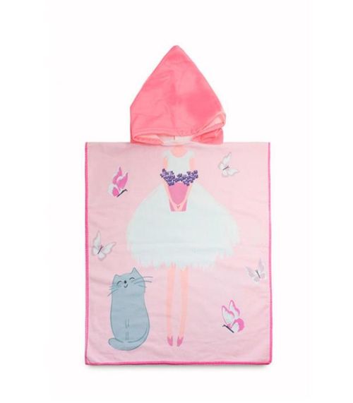 Poncho Infantil Atoalhado Camesa Rosa