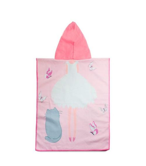 Poncho Infantil Atoalhado Camesa Rosa