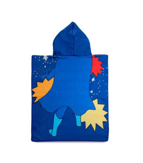 Poncho Infantil Atoalhado Camesa Azul
