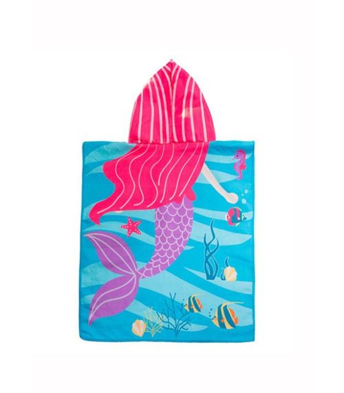 Poncho Infantil Atoalhado Camesa Azul