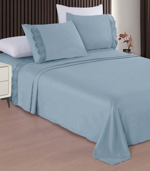 Jogo De Cama Marquesa Queen Camesa Azul