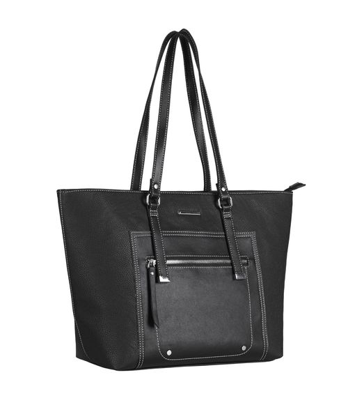 Bolsa Tote Com Bolso Frontal Alice Palucci Preto