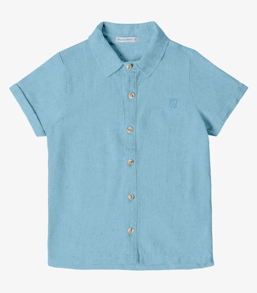 Camisa Infantil Menino Com Botões Trick Nick Azul