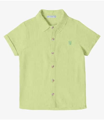 Camisa Infantil Menino Com Botões Trick Nick Verde