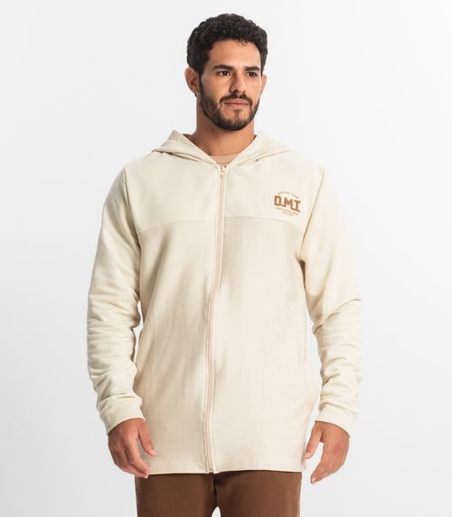Jaqueta Masculina com Capuz Em Moletom Diametro Bege